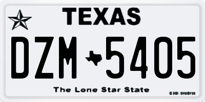 TX license plate DZM5405