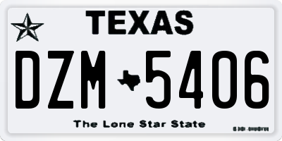 TX license plate DZM5406