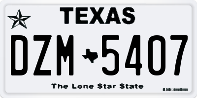 TX license plate DZM5407