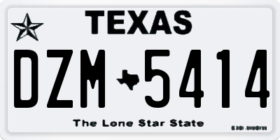 TX license plate DZM5414