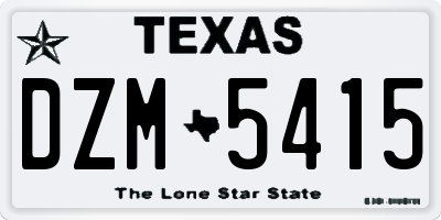 TX license plate DZM5415