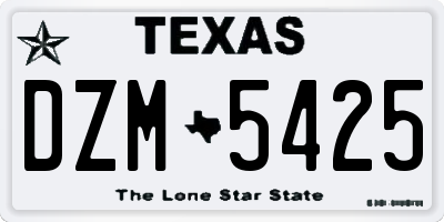 TX license plate DZM5425