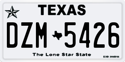 TX license plate DZM5426