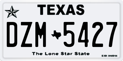 TX license plate DZM5427