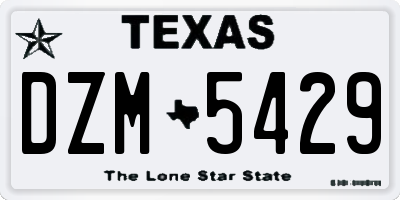 TX license plate DZM5429