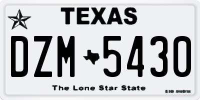 TX license plate DZM5430