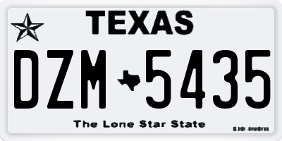 TX license plate DZM5435