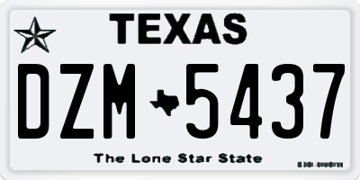 TX license plate DZM5437