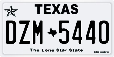 TX license plate DZM5440