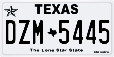 TX license plate DZM5445