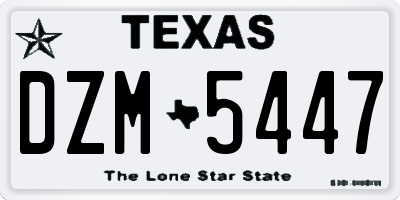 TX license plate DZM5447