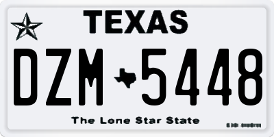TX license plate DZM5448