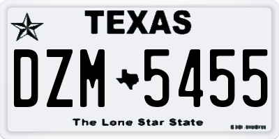 TX license plate DZM5455