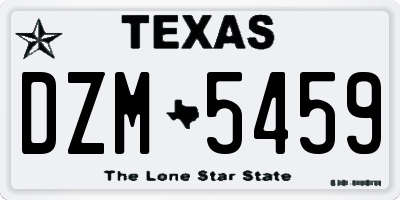 TX license plate DZM5459
