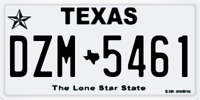 TX license plate DZM5461
