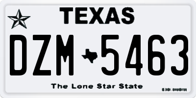 TX license plate DZM5463