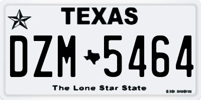 TX license plate DZM5464