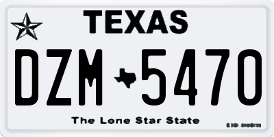 TX license plate DZM5470