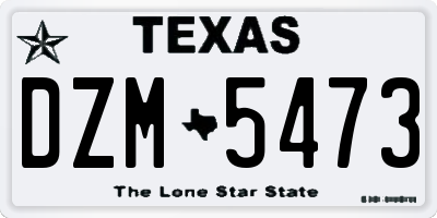 TX license plate DZM5473