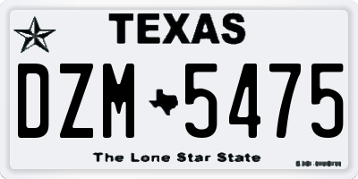 TX license plate DZM5475