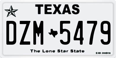 TX license plate DZM5479