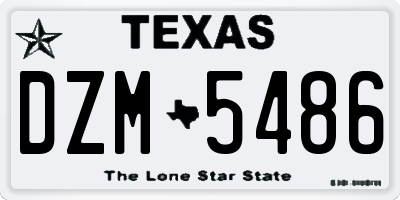 TX license plate DZM5486