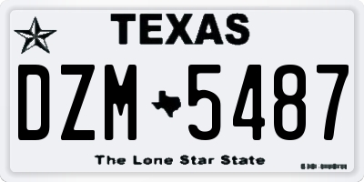 TX license plate DZM5487