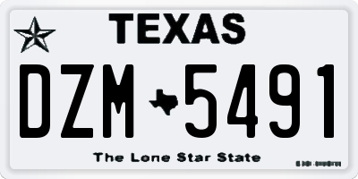 TX license plate DZM5491