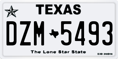 TX license plate DZM5493