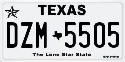 TX license plate DZM5505