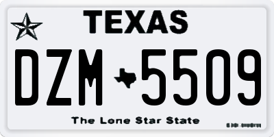 TX license plate DZM5509