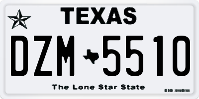TX license plate DZM5510