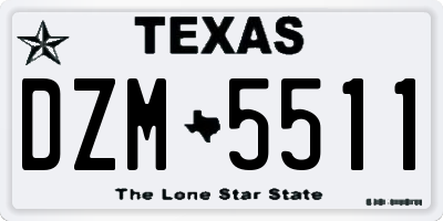 TX license plate DZM5511