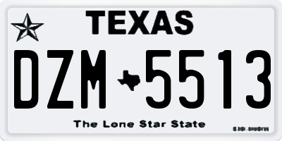 TX license plate DZM5513