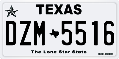 TX license plate DZM5516