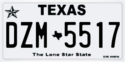 TX license plate DZM5517