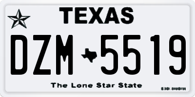 TX license plate DZM5519