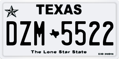 TX license plate DZM5522