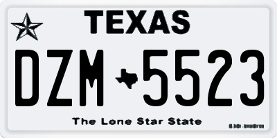 TX license plate DZM5523