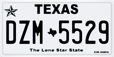 TX license plate DZM5529