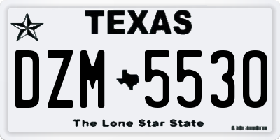 TX license plate DZM5530