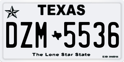 TX license plate DZM5536