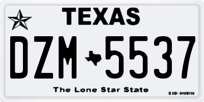 TX license plate DZM5537