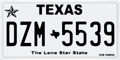TX license plate DZM5539