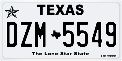 TX license plate DZM5549