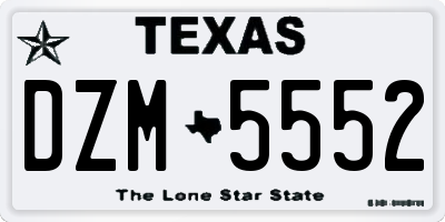 TX license plate DZM5552