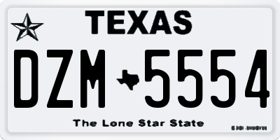 TX license plate DZM5554