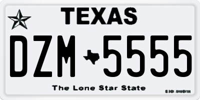 TX license plate DZM5555