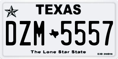 TX license plate DZM5557