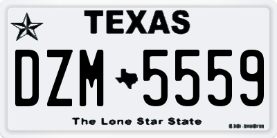 TX license plate DZM5559